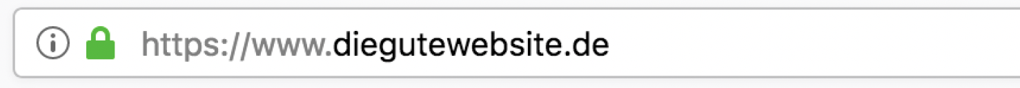 Eine Browserzeile mit einem Domain-Namen darin