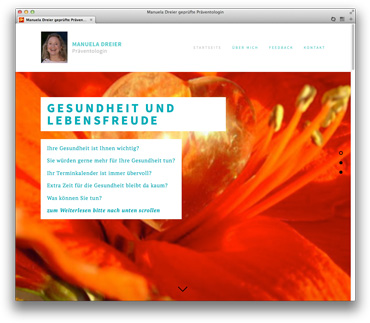 Die gute Website Beispiel | Präventologin Manuela Dreier