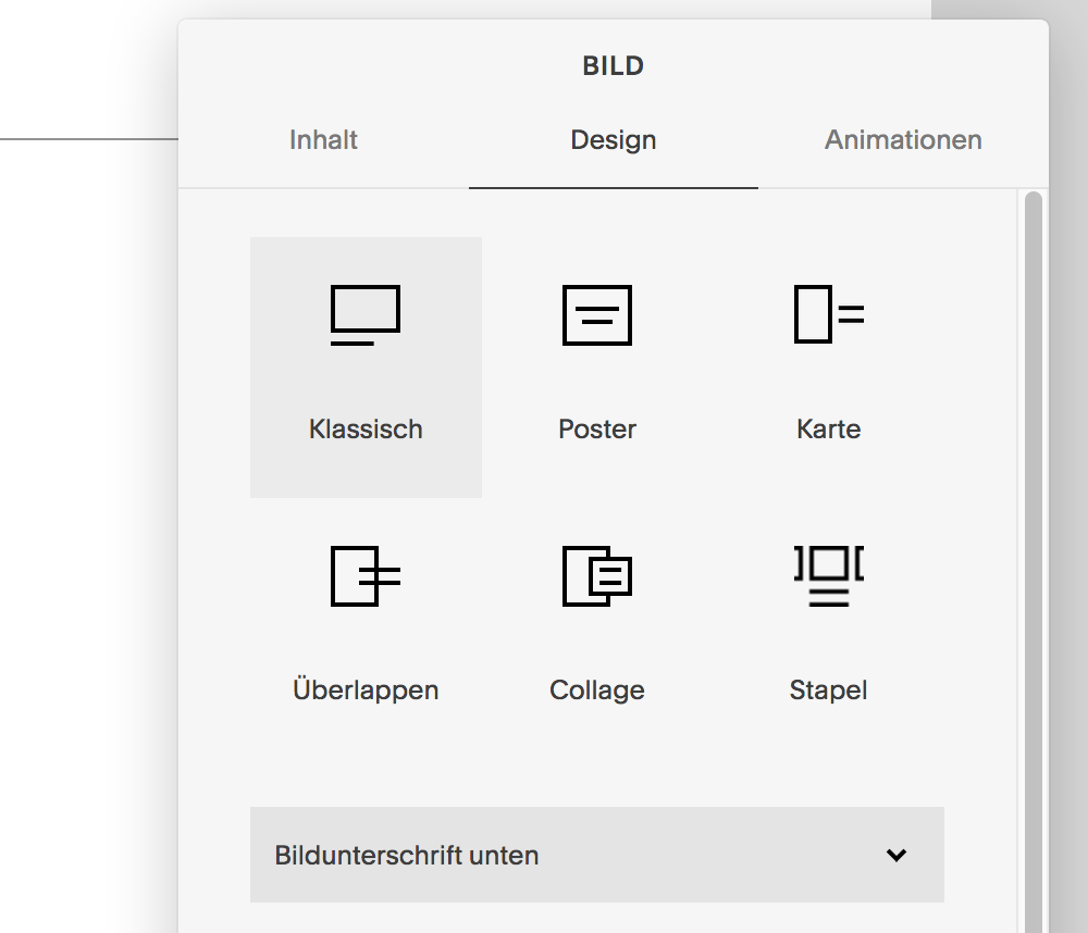 In Squarespace eine Bildunterschrift einsetzen