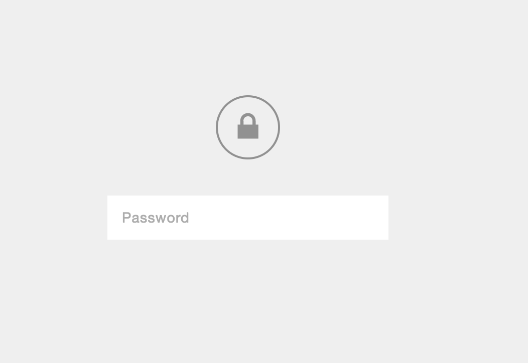 So sieht eine passwortverschlüsselte Seite in Squarespace aus