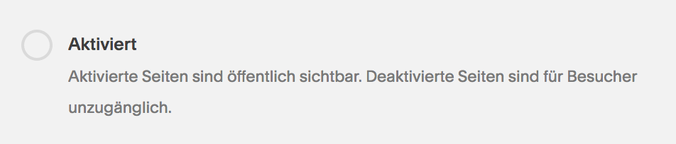 So deaktivierst du eine Seite in Squarespace