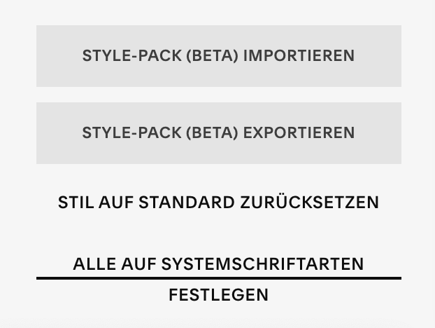 Systemschriften in Squarespace festlegen