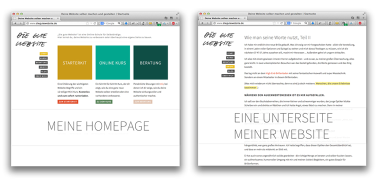 Unterschied Homepage und Website